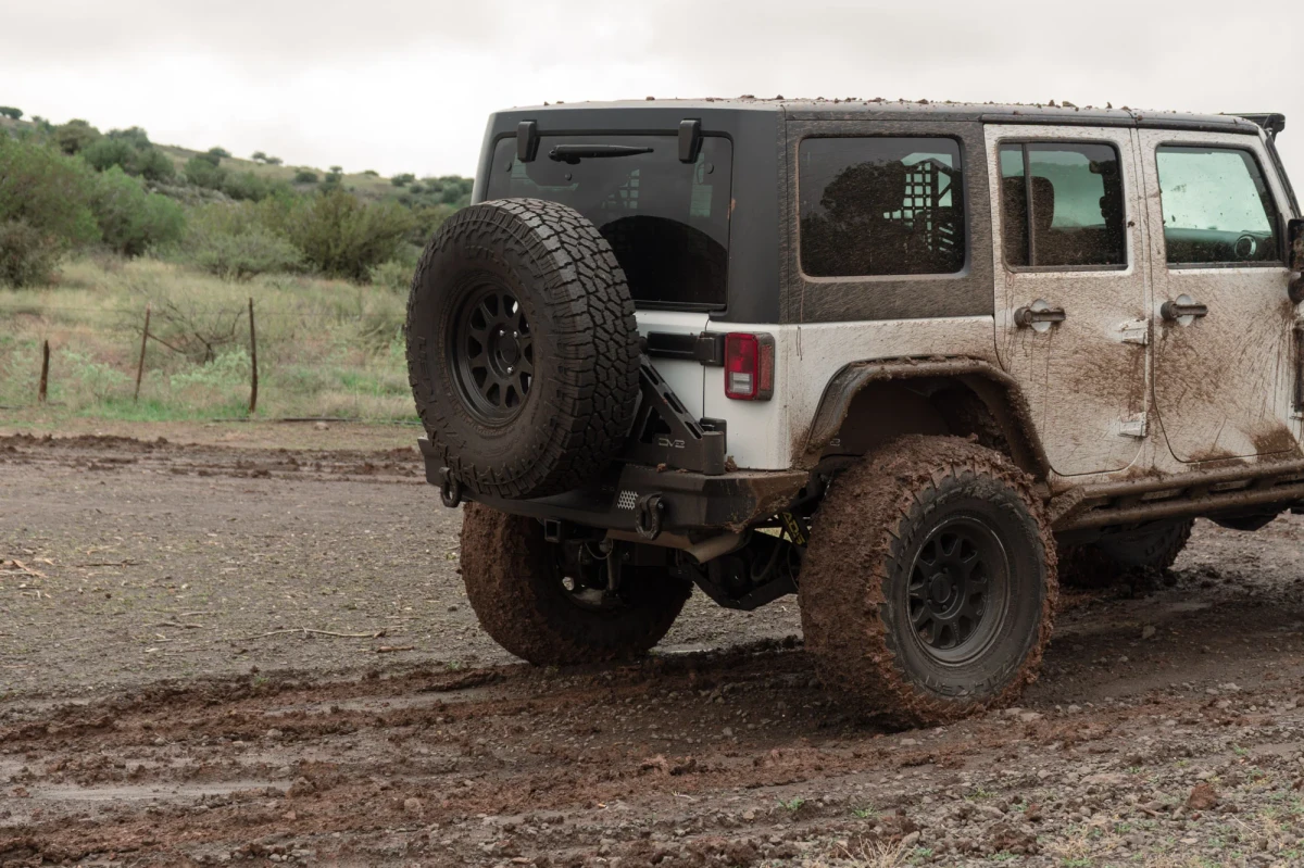 Jeep Wrangler JK Tire Carrier - DV8 Offroad - MTO Bumper - `07-`18