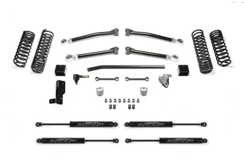 Jeep JL Suspension Lift Kit - Front + Rear - Fabtech - 3in Trail w/Stealth - `18-`21