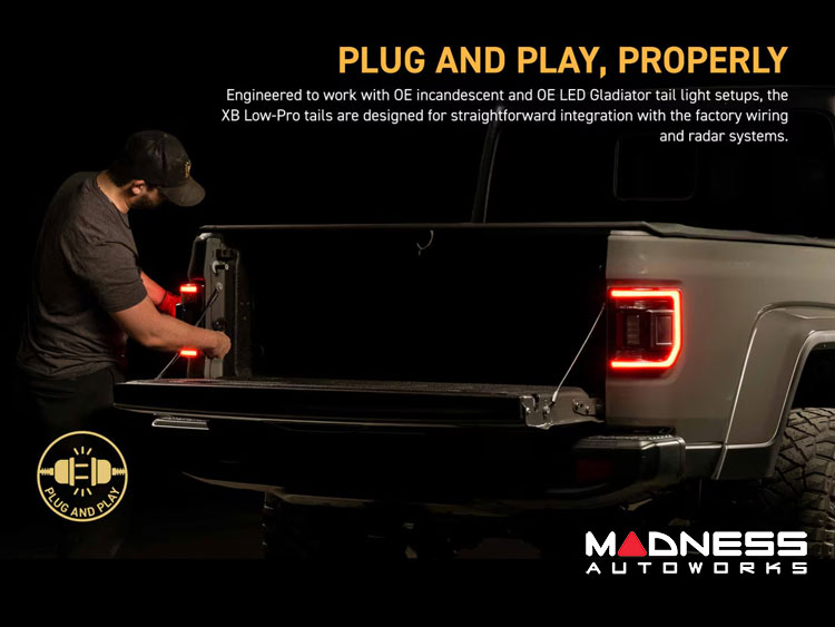 Jeep Gladiator JT LED Tail Lights - XB LED Series - Morimoto - Low Profile - Smoked