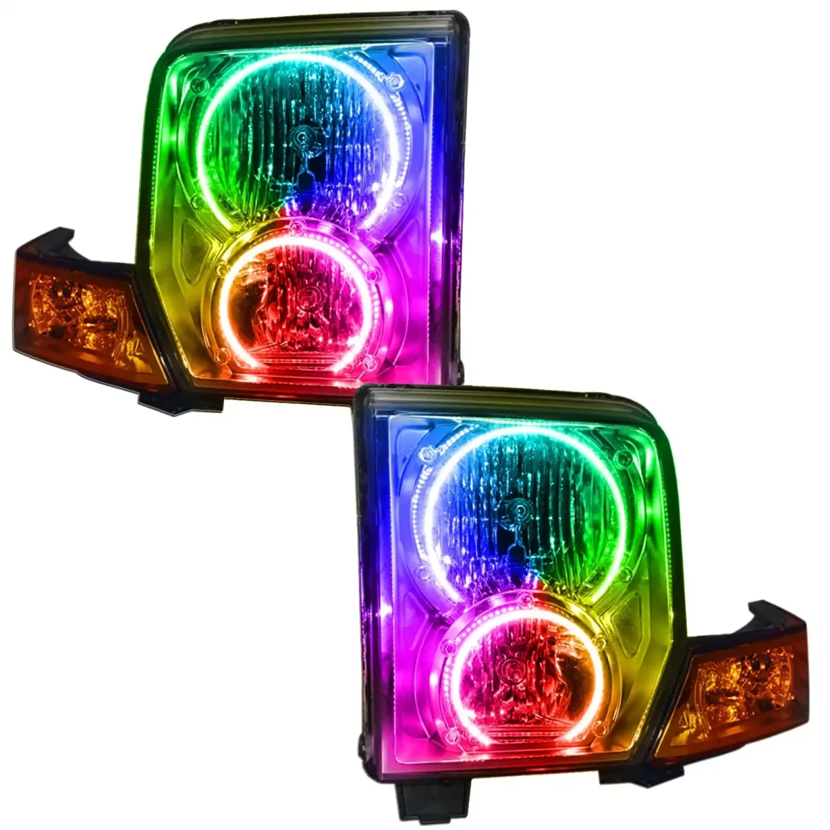 Jeep Commander Headlight Assemblies - ORACLE Lighting - SMD HL - ColorSHIFT w/ BC2 Controller - `06-`10