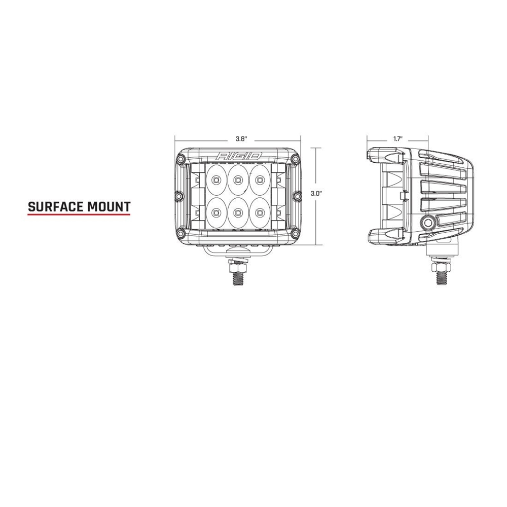 Rigid Industries D-SS Pro Series - Surface Mount - LED Flood Beam - (Pair)