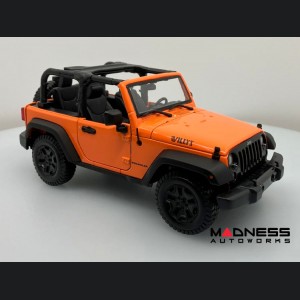 Jeep Wrangler Diecast Model 1/18 scale - Orange - Topless - Maisto 