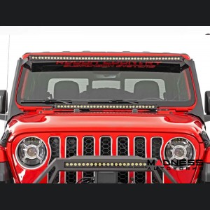 Jeep Gladiator JT Lighting Upgrade - 50in Windshield Mount - Black Series w/ White DRL - Single Row LED