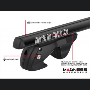 Jeep Renegade Roof Rack Cross Bars - for models w/ factory roof rails - Black