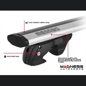 Jeep Renegade Roof Rack Cross Bars - for models w/ factory roof rails - Silver