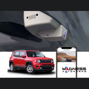 Jeep Renegade Integrated Dash Camera System - Front + Rear Dual Cameras - Black