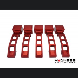 Jeep Wrangler JK Billet Door Handles - Aluminum - Red - 4 Door