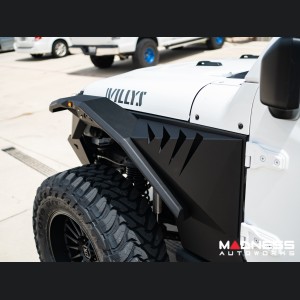 Jeep Wrangler JL Fender Flares - Fab Fours - Front - Mid Width Flare For Base System