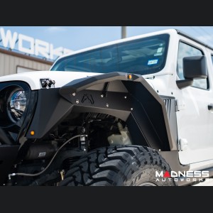 Jeep Wrangler JL Fender Flares - Fab Fours - Front - Mid Width Flare For Base System