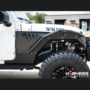 Jeep Wrangler JL Fender Flares - Fab Fours - Front - Mid Width Flare For Base System