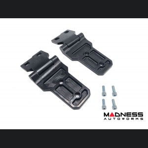 Jeep Wrangler JL Billet Hood Hinges - Aluminum - Black