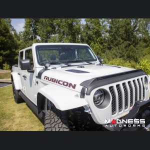 Jeep Wrangler JL Hood Shield - AVS Aeroskin - Low Profile w/ Lights - Black 