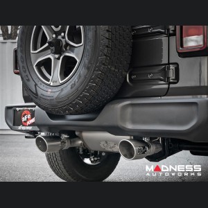 Jeep Wrangler JL 3.6L 4 Door Performance Exhaust System - 409 SS Cat Back - Rebel - AFE - Dual Exit - Polished