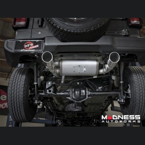 Jeep Wrangler JL 3.6L 4 Door Performance Exhaust System - 409 SS Cat Back - Rebel - AFE - Dual Exit - Polished