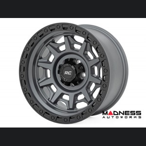 Jeep Custom Wheels (1) - Rough Country - 85 Series - Gunmetal Gray w/ Black Lip - 17 x 9.0 / 5 x 5 / -12 / 4.5" 