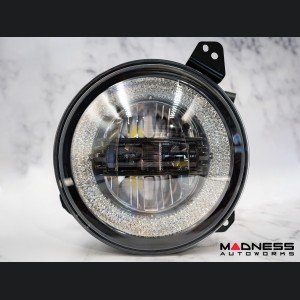 Jeep Wrangler JL Headlights - LED w/ Halos - Black Housing - 9"