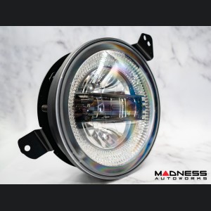 Jeep Gladiator Headlights - LED w/ Halos - Black Housing - 9"