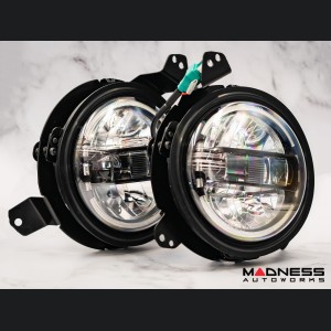 Jeep Wrangler JL Headlights - LED w/ adaptors - Black Housing - 7" 