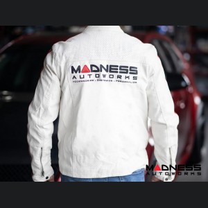 Leather Jacket - MADNESS Autoworks - White - Medium