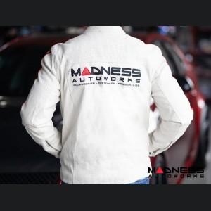 Leather Jacket - MADNESS Autoworks - White - Medium