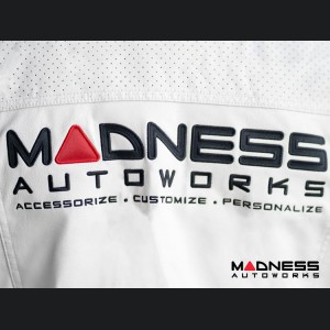 Leather Jacket - MADNESS Autoworks - White - Medium