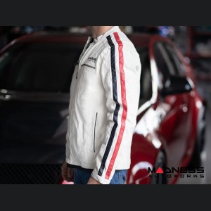 Leather Jacket - MADNESS Autoworks - White - Medium