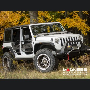 Jeep Wrangler JL Trailchaser Front Steel Bumper w/ Aluminum Fender Flares - Option 9 - Carbon Steel