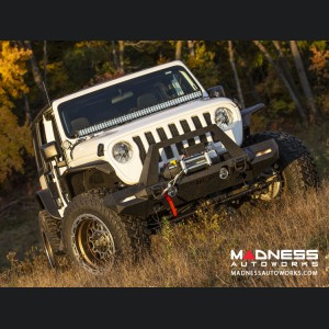 Jeep Wrangler JL Trailchaser Front Steel Bumper w/ Aluminum Fender Flares - Option 9 - Carbon Steel