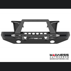 Jeep Wrangler JL Trailchaser Front Steel Bumper w/ Aluminum Fender Flares - Option 9 - Carbon Steel