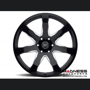 Jeep Custom Wheels (1) - Black Rhino - 22 x 9.5 - Mozambique - Gloss Black w/ Milled Spokes