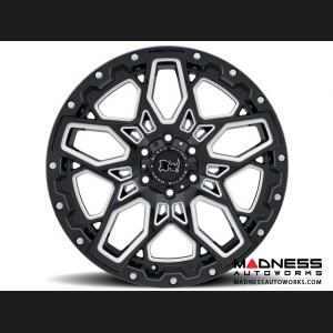 Jeep Custom Wheels (1) - Black Rhino - 17 x 9.5 - Shrapnel - Gloss Black w/ Milled Spokes