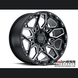 Jeep Custom Wheels (1) - Black Rhino - 17 x 9.5 - Shrapnel - Gloss Black w/ Milled Spokes