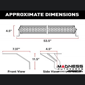 Jeep Gladiator Windshield Lightbar w/ Brackets - Carbide Black Powder Coat - 50"