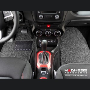 Jeep Renegade All Weather Floor Mats - Front + Rear - Rubber Woven Carpet - Black + Grey 