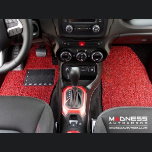 Jeep Renegade All Weather Floor Mats + Cargo Mat - Set of 5 - Rubber Woven Carpet - Red + Black 