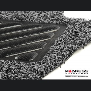 Jeep Renegade All Weather Floor Mats - Front + Rear - Rubber Woven Carpet - Black + Grey 