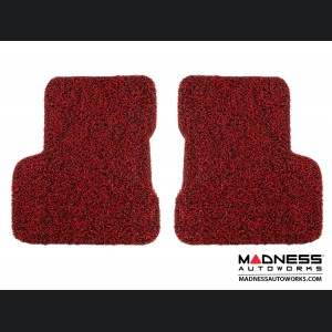 Jeep Renegade All Weather Floor Mats - Front + Rear - Rubber Woven Carpet - Red + Black 