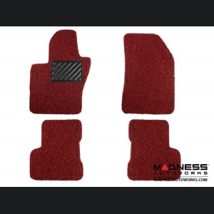 Jeep Renegade All Weather Floor Mats - Front + Rear - Rubber Woven Carpet - Red + Black 