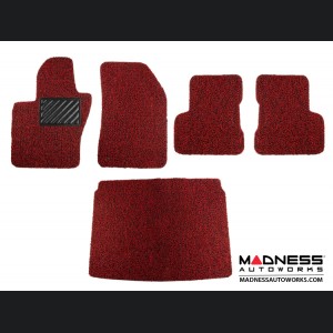 Jeep Renegade All Weather Floor Mats + Cargo Mat - Set of 5 - Rubber Woven Carpet - Red + Black 