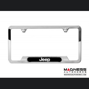 Jeep Compass License Plate Frame - Polished w/ Jeep Logo