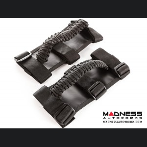 Jeep Wrangler JK Para cord Grab Handles - Black on Black - Pair