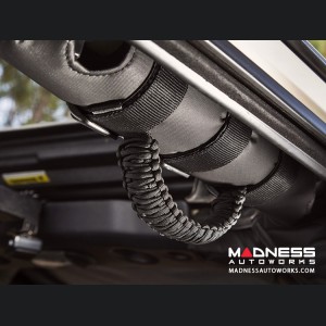 Jeep Wrangler JL Para cord Grab Handles - Black on Black - Pair