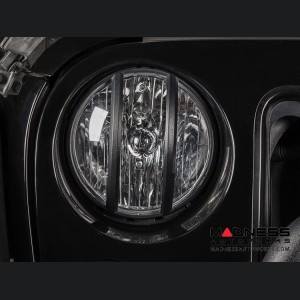 Jeep Wrangler JK Pivotal Headlight Euro Guards - Black