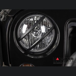 Jeep Wrangler JK Pivotal Headlight Euro Guards - Black