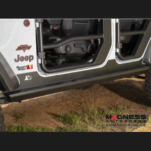 Jeep Wrangler JL XHD Rock Sliders - Black Steel - 4 Door