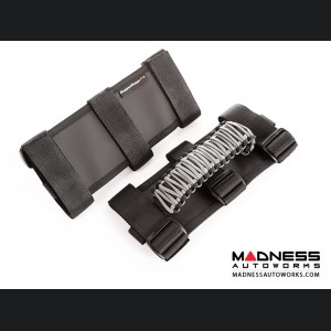 Jeep Wrangler JL Para cord Grab Handles - Grey on Black - Pair