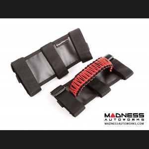 Jeep Wrangler TJ Para cord Grab Handles - Red on Black - Pair