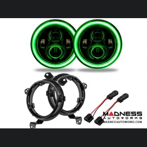 Jeep Wrangler JL High Powered LED Lights - Green - Pair - 7"