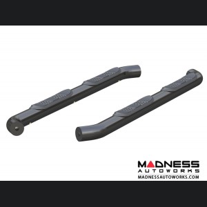 Jeep Wrangler JL Round Semi-Gloss Side Bars - Black Steel - 3"