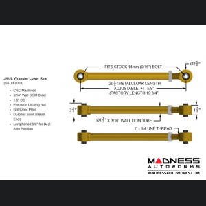 Jeep Wrangler JL Duroflex Lower Control Arms - Rear 